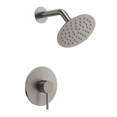 Single-Function Shower Faucet with Round Rainfall Head and Pressure-Balanced Valve Trim Kit