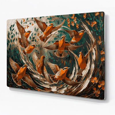 Art mural en métal oiseaux