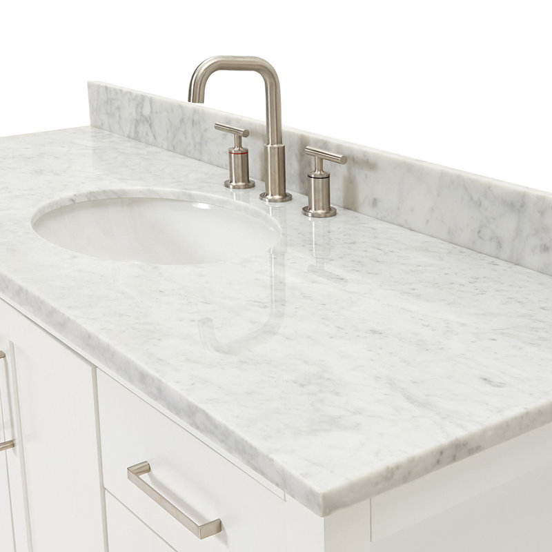 Magnolia Bath Vanity Rectangular Basin S061SCW2R, White, Oval, 55"