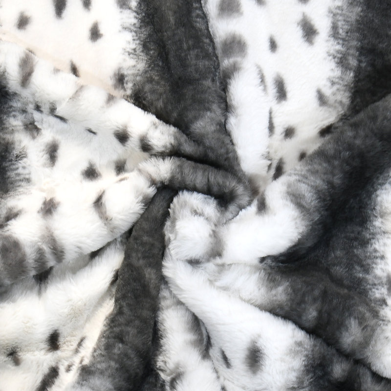 Couverture en fausse fourrure Citraka, L 60 po x l 50 po, Noir