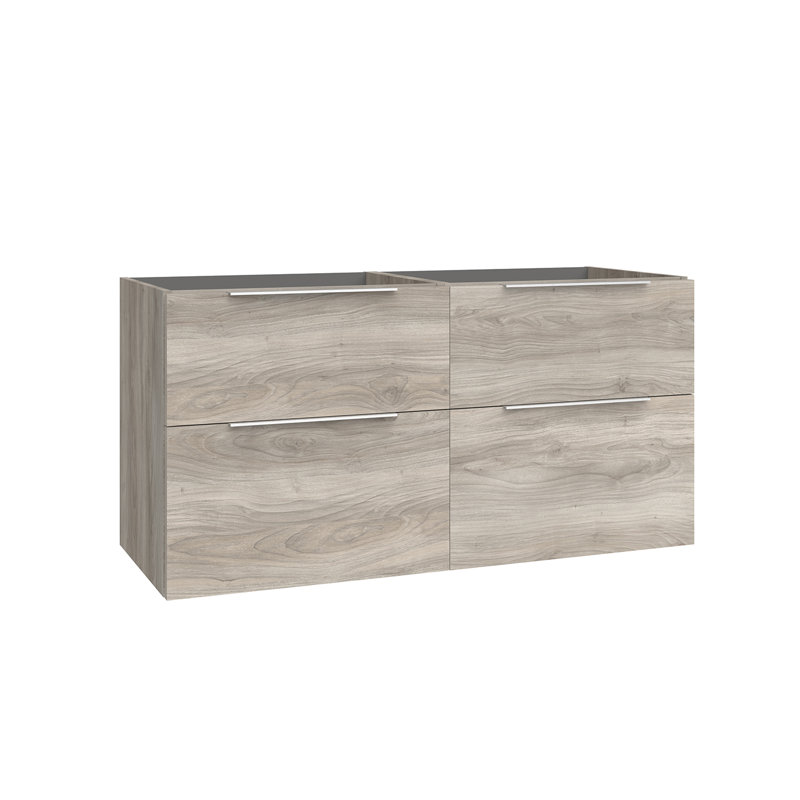 Dalia 46.4" Wall Mounted Double Vanity Base Only, Gray Pine