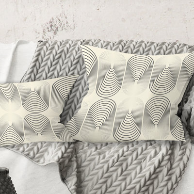 Motif géométrique monochrome X - Coussin Mid-Century