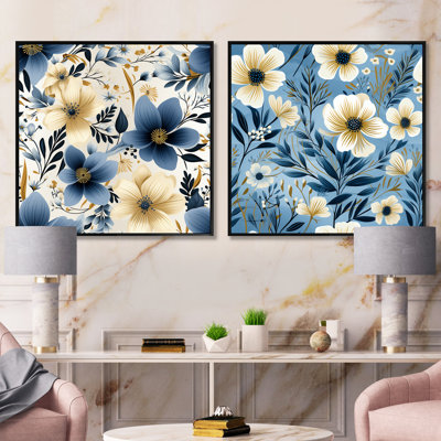 Fitchburg - Ensemble de 2 collages floraux carrés