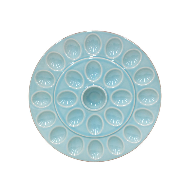 Cook & Host Round Egg Platter, Robins Egg Blue