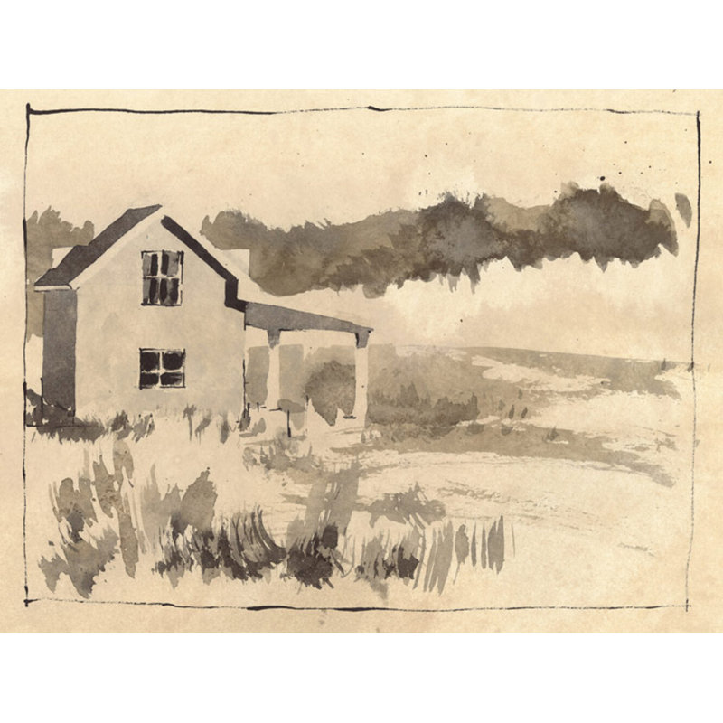 "Études Rurales" par PC Studio - Peinture encadrée sur papier, H 30 po x l 38 po