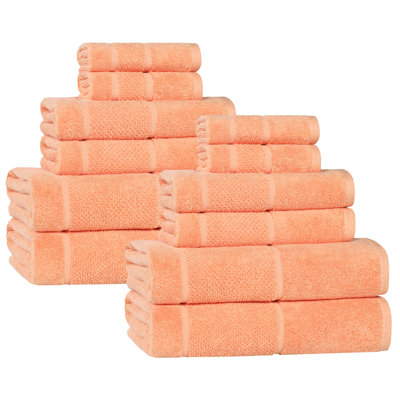 Mile Smart Twist Viscose Cotton Blend Medium Weight Solid Thick Border Towel Set