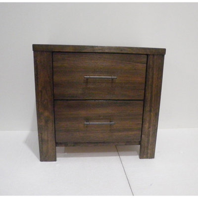 Oak Wooden Nightstand With 2 Drawers For Bedroom Sophistication Drawers, Oak Finish Beauty