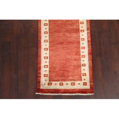Karita One-of-a-Kind Size: 2'8" X 10'1" Runner Wool Area Rug in Red