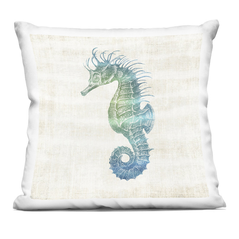 Patriotic Lifeguard Hut Design by Seven Trees Design Throw Pillow, Square 18", Blue/Beige