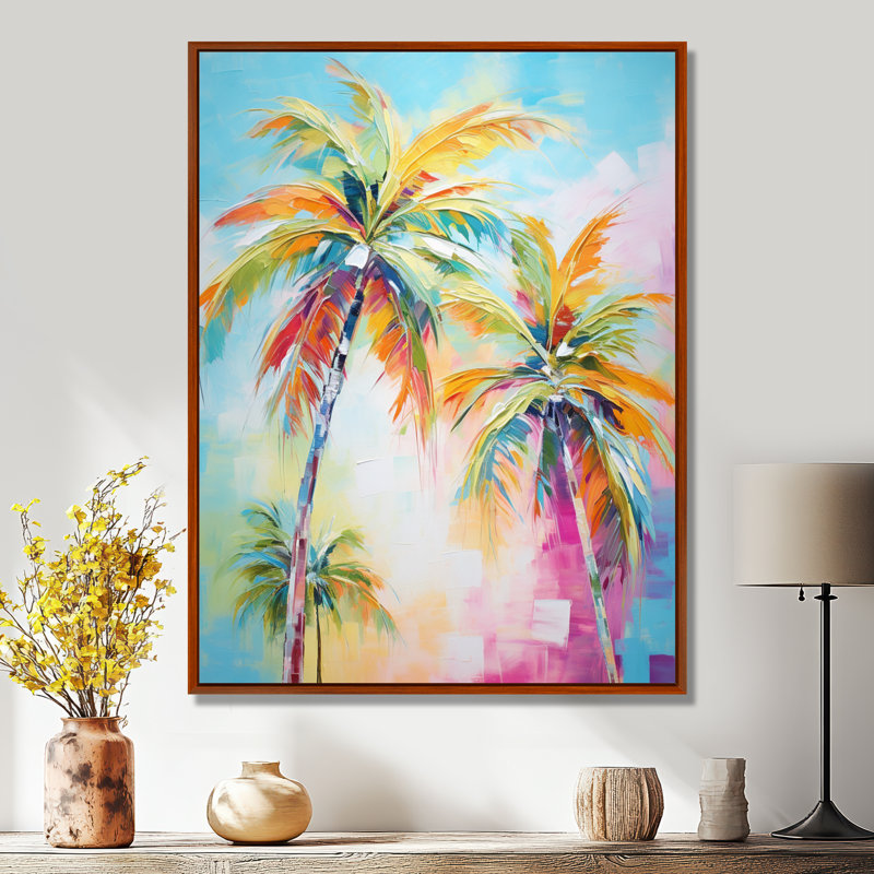 Kuerten Popart Palm Trees III - Palmiers et palmiers, reproduction d'art encadrée, H 32 po x l 24 po, Brown