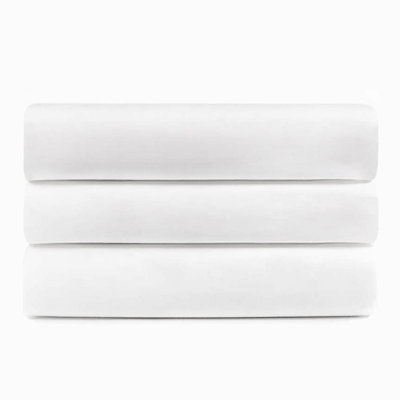 Ensemble de draps légers en mélange de coton de qualité hôtelière, blanc éclatant