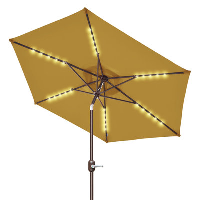Led Lighted Battery Patio Umbrella Tilt Sunshade For Outdoor