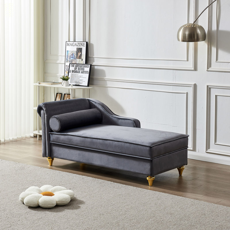 Chaise longue avec rangement Modern Upholstery, Gris