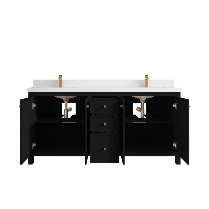Ensemble de meuble-lavabo double 72 po Chicago, Blanc