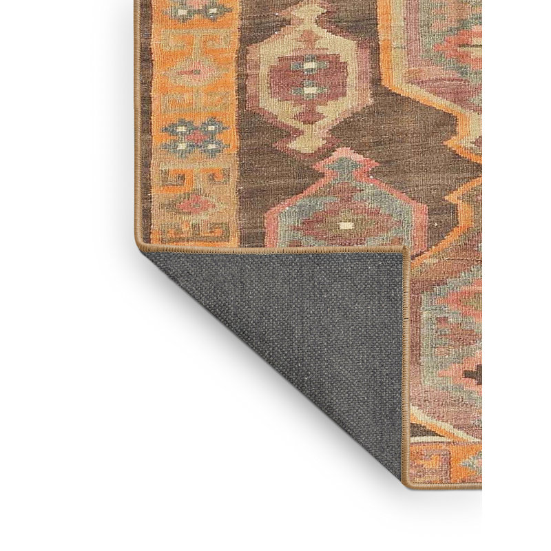Tapis orange clair/gris clair contemporaine, Rectangle 2 pi x 3 pi