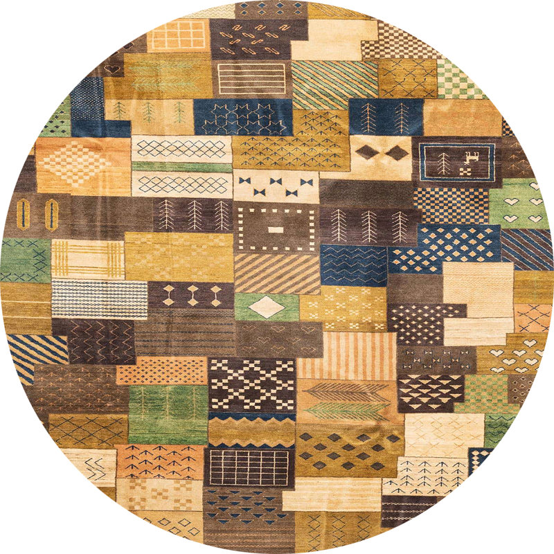 Abstract Indoor Rug, Round 5'