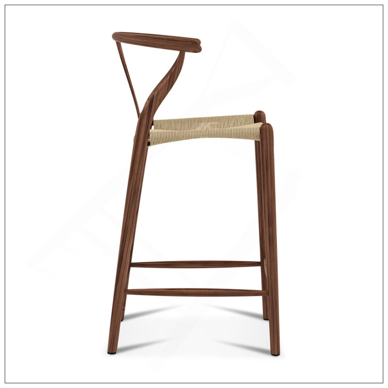 Tabouret de comptoir Wishbone, Noyer