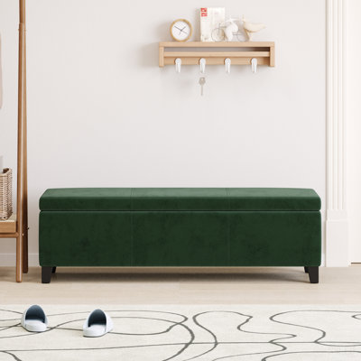 Banc de rangement pour repose-pieds d'intérieur - Banc rembourré pour hall d'entrée avec rangement caché, capacité de poids de 300 lb pour le salon, la chambre à coucher et le couloir