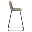 Chaise de bureau à hauteur de bar avec aspect en cuir brun et base en métal noir avec base rembourrée taupe douce