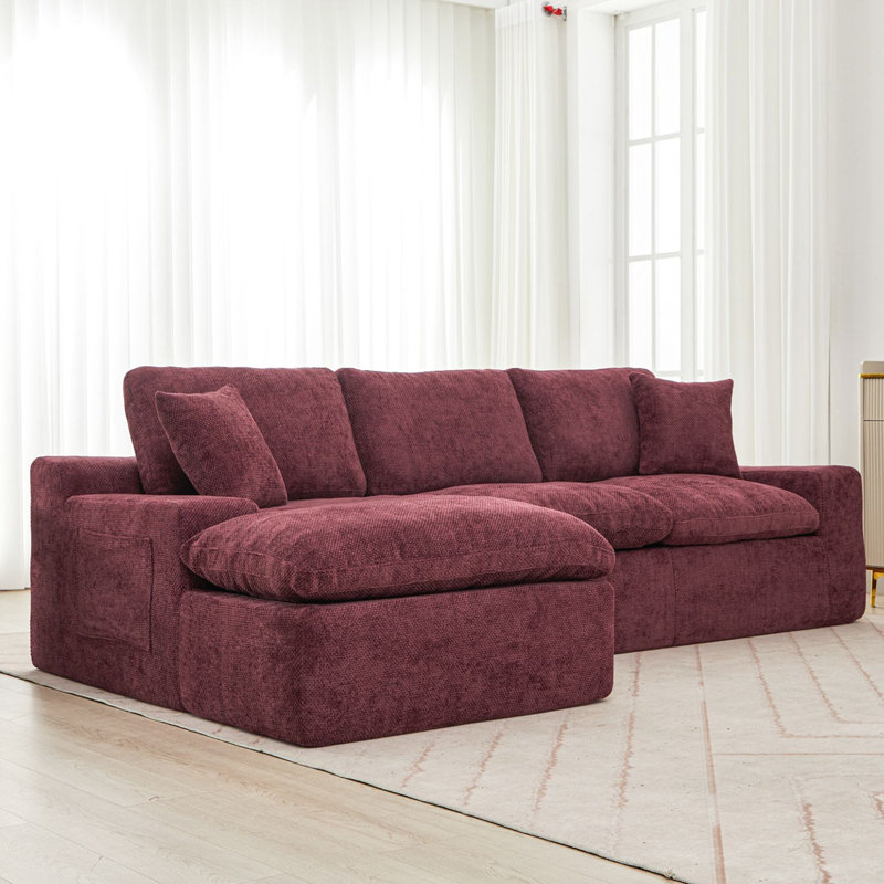 Canapé modulaire Flick Chenille, Chenille rouge