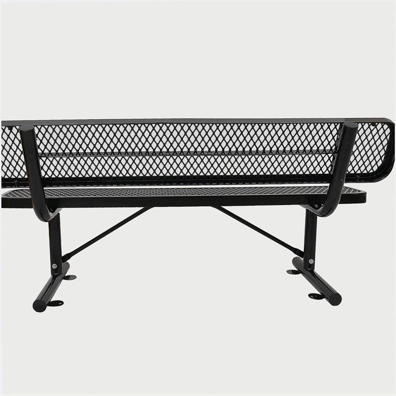 Banc d'extérieur en acier avec dossier 6 pi NOIR