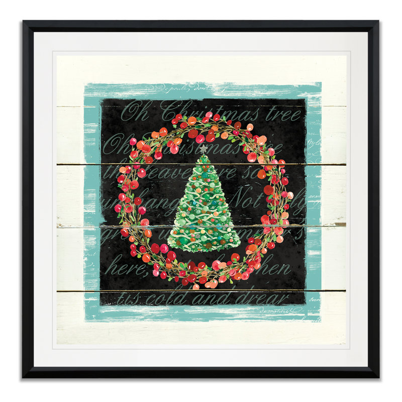 « oh christmas tree », reproduction d’impression sur toile, H 30,5 po x l 30,5 po x P 1,5 po, Cadre plastique noir