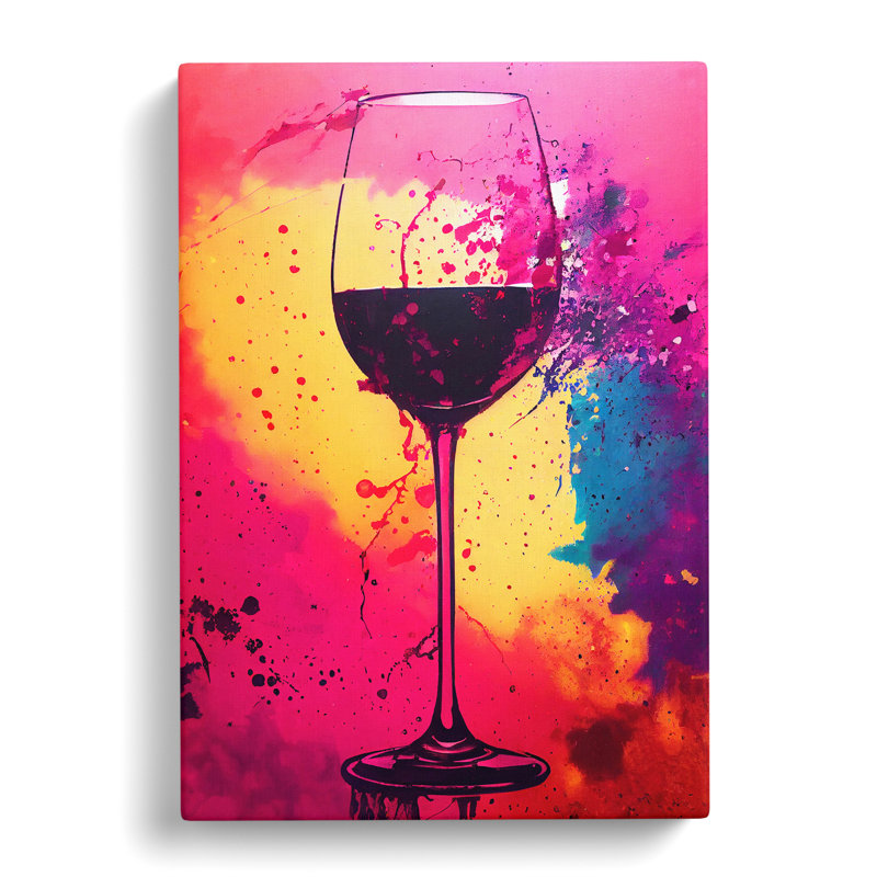 CAN-V0523-2887X Wine Paint Splatter Style - Wrapped Canvas Print, 60cm H x 40cm W