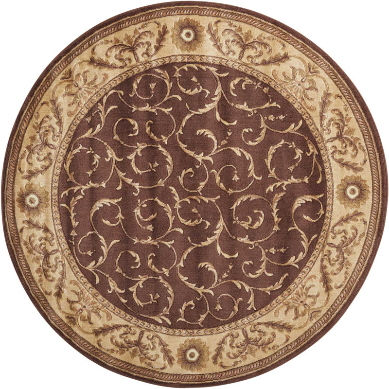 Tapis brun Arrowpoint, Rond 5 pi 6 po