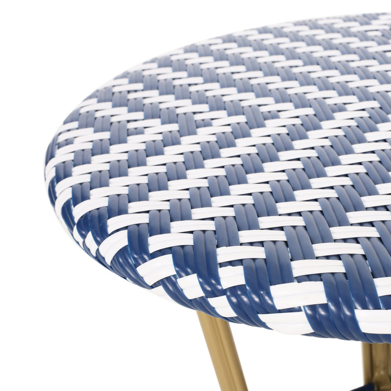 Mobilier d'extérieur français, aluminium, bleu marine et blanc, style patio en aluminium, avec finition,