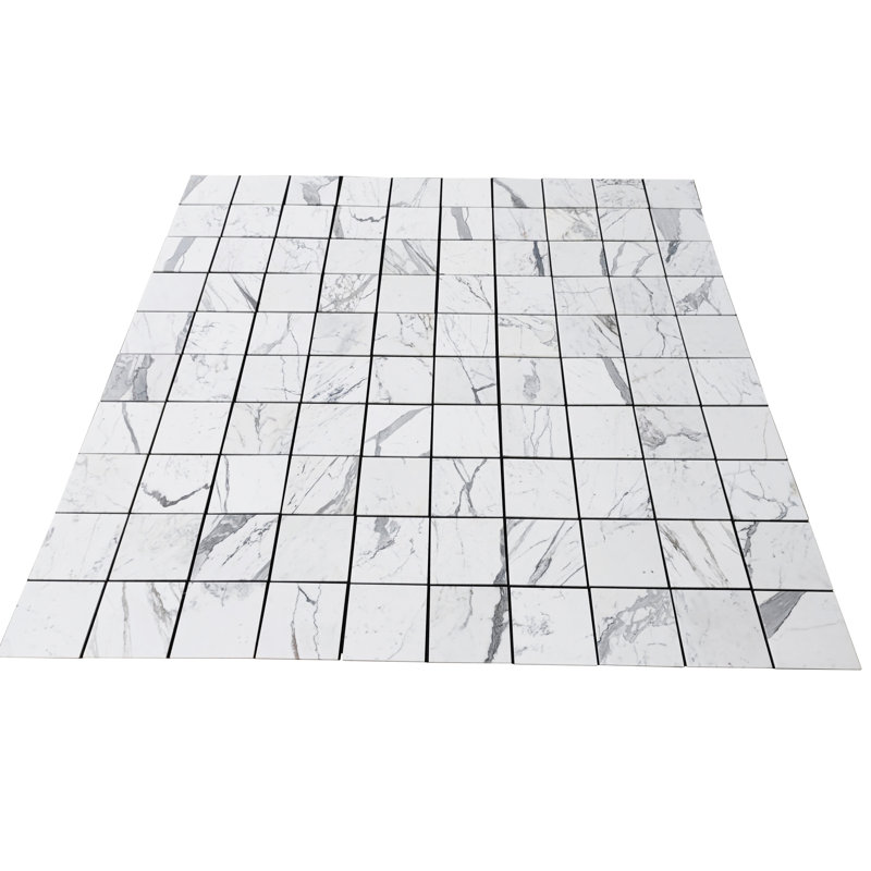 Carreau de marbre 12 po x 12 po Calacatta Statuario (adouci), 12 po x 12 po