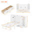 Lit escamotable mural avec tablettes latérales, tiroirs de rangement et ports de chargement USB