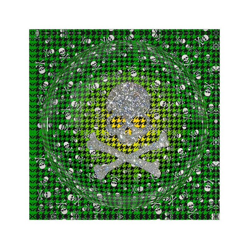 CrossBones Houndstooth Acrylic Candy Catchall Dish, Yellow Green