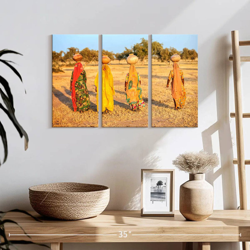 Leisha Rajasthani Water Women, 20" H x 33" W