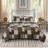 3 Piece Reversible Printed Quilt Set Black/Brown
