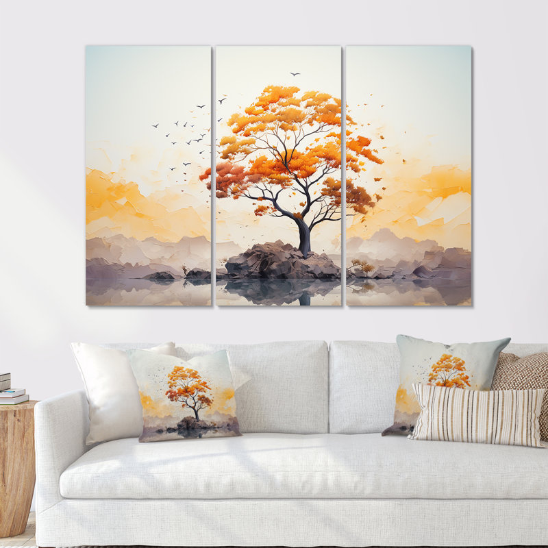 «Whispers Of Fall Foliage Tree - Desert», ensemble d'art sur toile, H 32 po x l 48 po x P 1 po