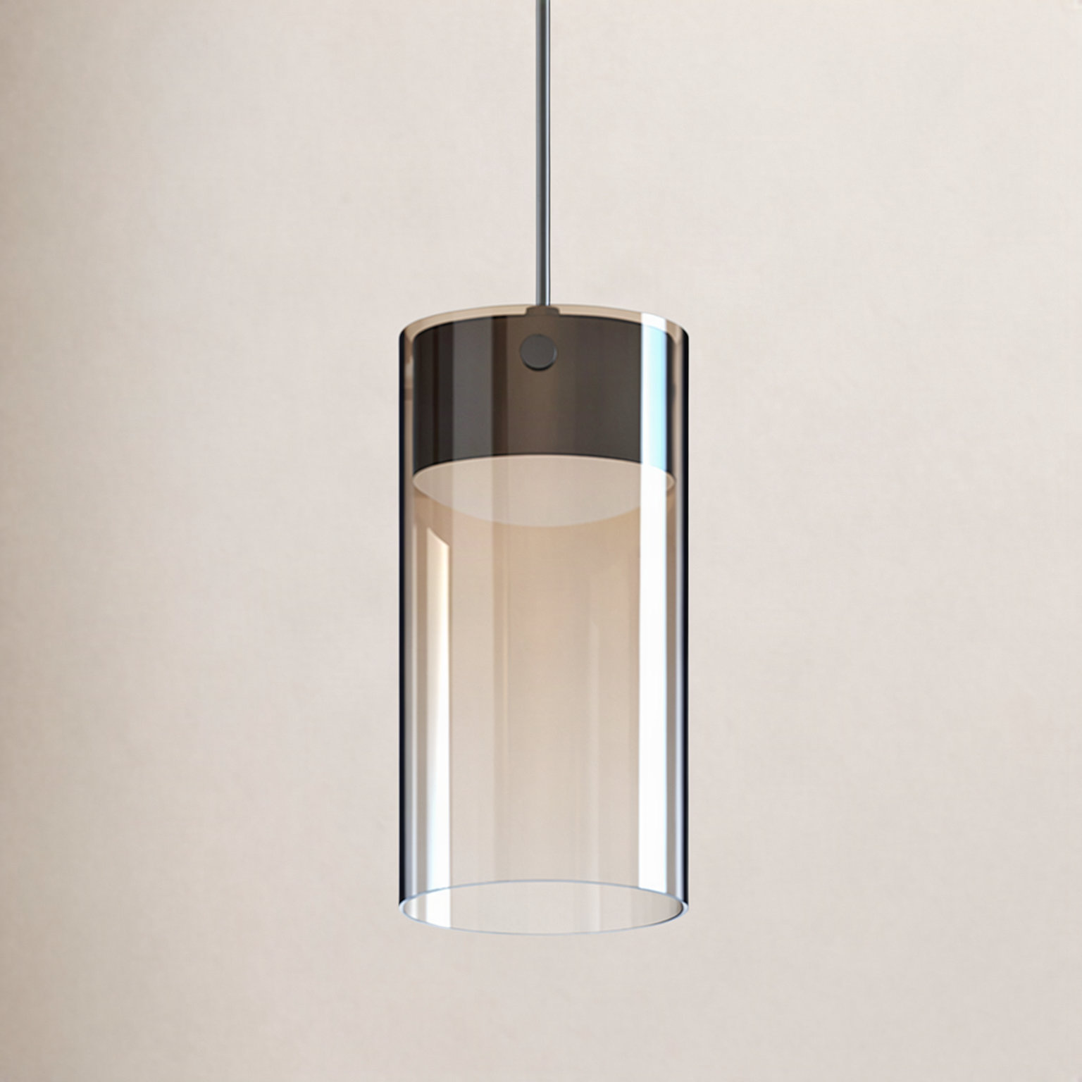 Delonda Single Light Glass Dimmable LED Pendant, Amber