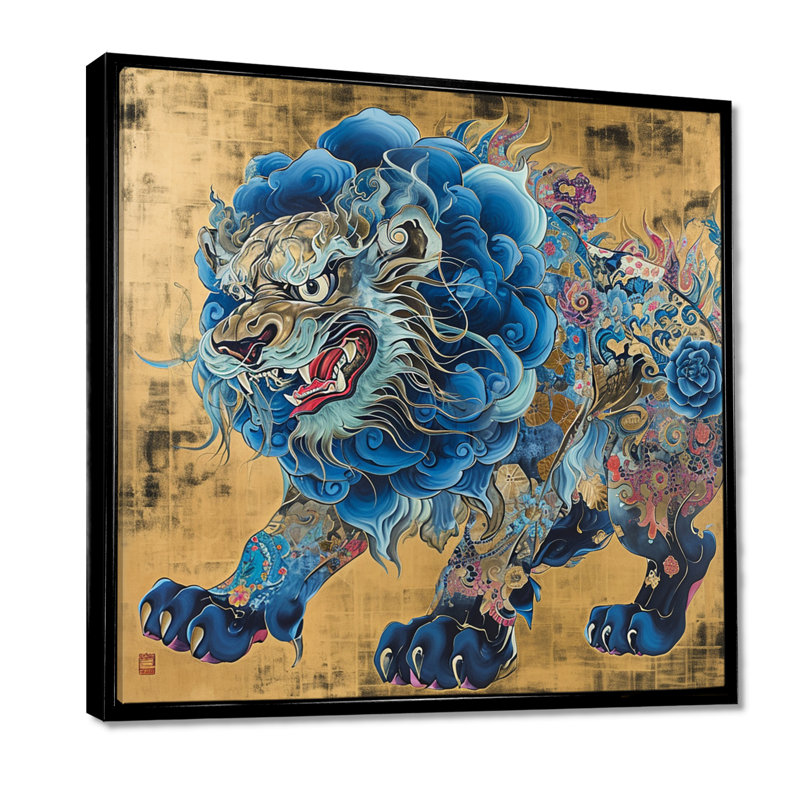 Hertog - Art asiatique, art mural, Toile flottante noire encadrée, 44" H x 44" W