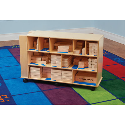 10 Compartment Manufactured Wood Shelving Unit