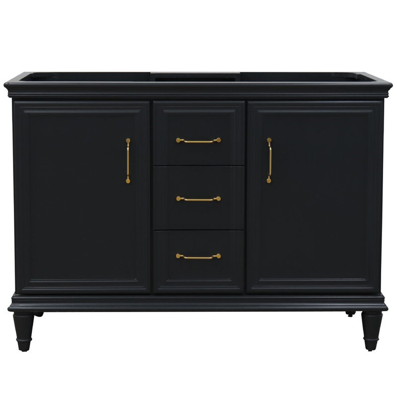 Base de meuble-lavabo double l 48 po x P 22 po x H 35 po Binni, Gris foncé
