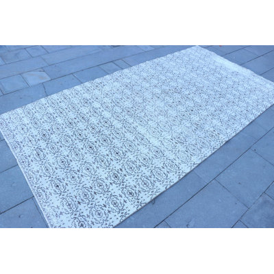 Grand tapis Oushak rétro beige - Décoration de chambre rustique antique avec style bohème