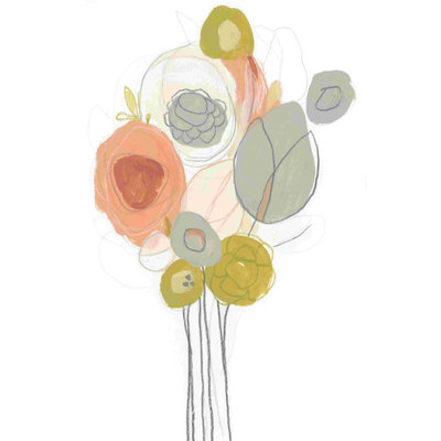 «Wildflower Contour I» par June Erica Vess - reproduction sur toile tendue