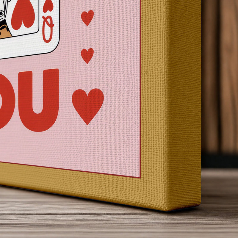 Lucky You Retro - Wrapped Canvas, 36x24 - 91.4 x 61.0 cm, Ochre Border