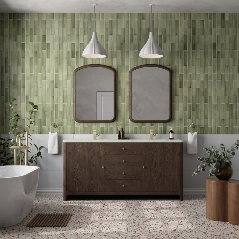Gracyn 72"W Double Vanity W/ Freepower Wireless Charger, Sable
