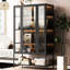 Vitrine moderne à trois côtés avec porte en verre et bandes à DEL pour poterie, livres dans la cuisine avec visibilité de 180 po, tablettes réglables, assemblage facile avec bouton-poussoir de collection à 3 lumières de 67,94 po de hauteur