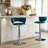 Set of 2 Velvet Upholstery Bar Stools – Swivel & Height Adjustable and Silver Legs for Kitchen or Bar-1306758322