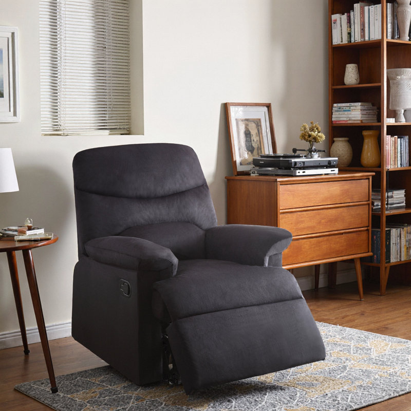 Elegant Motion Recliner Chair with Space-Saving Wall Design & Plush Support, Black