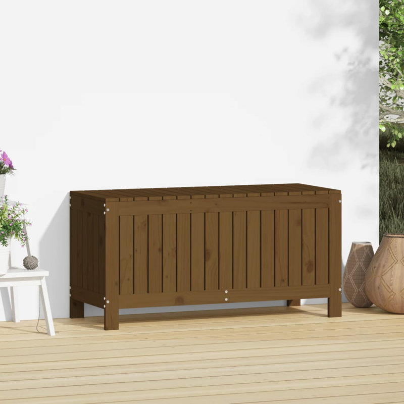 Alpen Home Zellmer 108cm W 113L Solid Wood Deck Box, Walnut