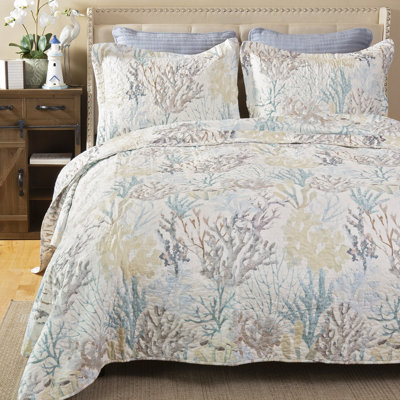 Summer Coastal 3-piece King quilt set