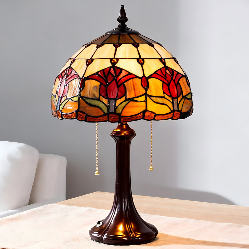 Lampe de table 12 "style vitrail Tiffany