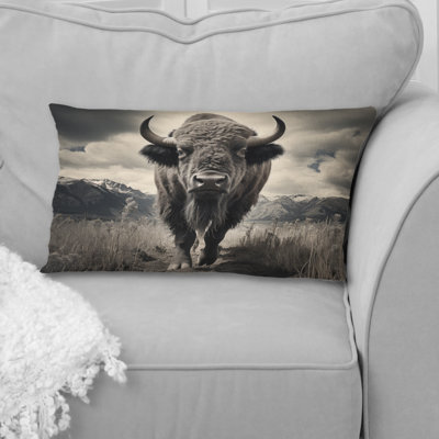 Bison Majestic Bison - Bison Printed Pillow